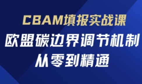 CBAM填报实战课,欧盟碳边界调节机制,从零到精通-下班副业站