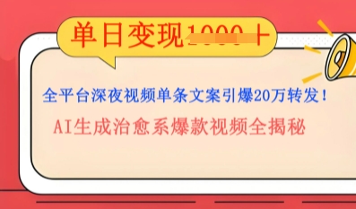 全平台深夜文案新风口:DeepSeek生成百万播放量金句,治愈系内容涨粉速度快4倍-下班副业站