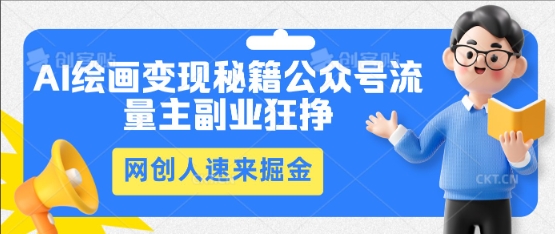 AI绘画变现秘籍:公众号流量主副业狂挣,网创人速来掘金-下班副业站