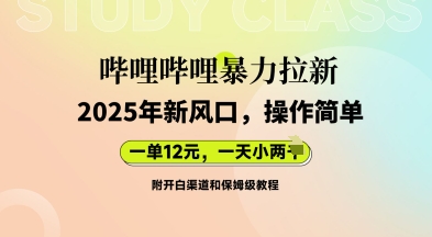 哔哩哔哩暴力拉新：2025年新风口，一单12元，一天数张(附开白渠道和保姆级教程)-下班副业站